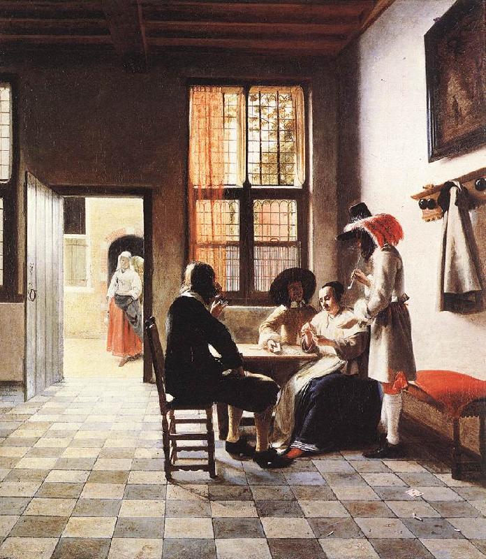 HOOCH, Pieter de Cardplayers in a Sunlit Room sg oil painting image